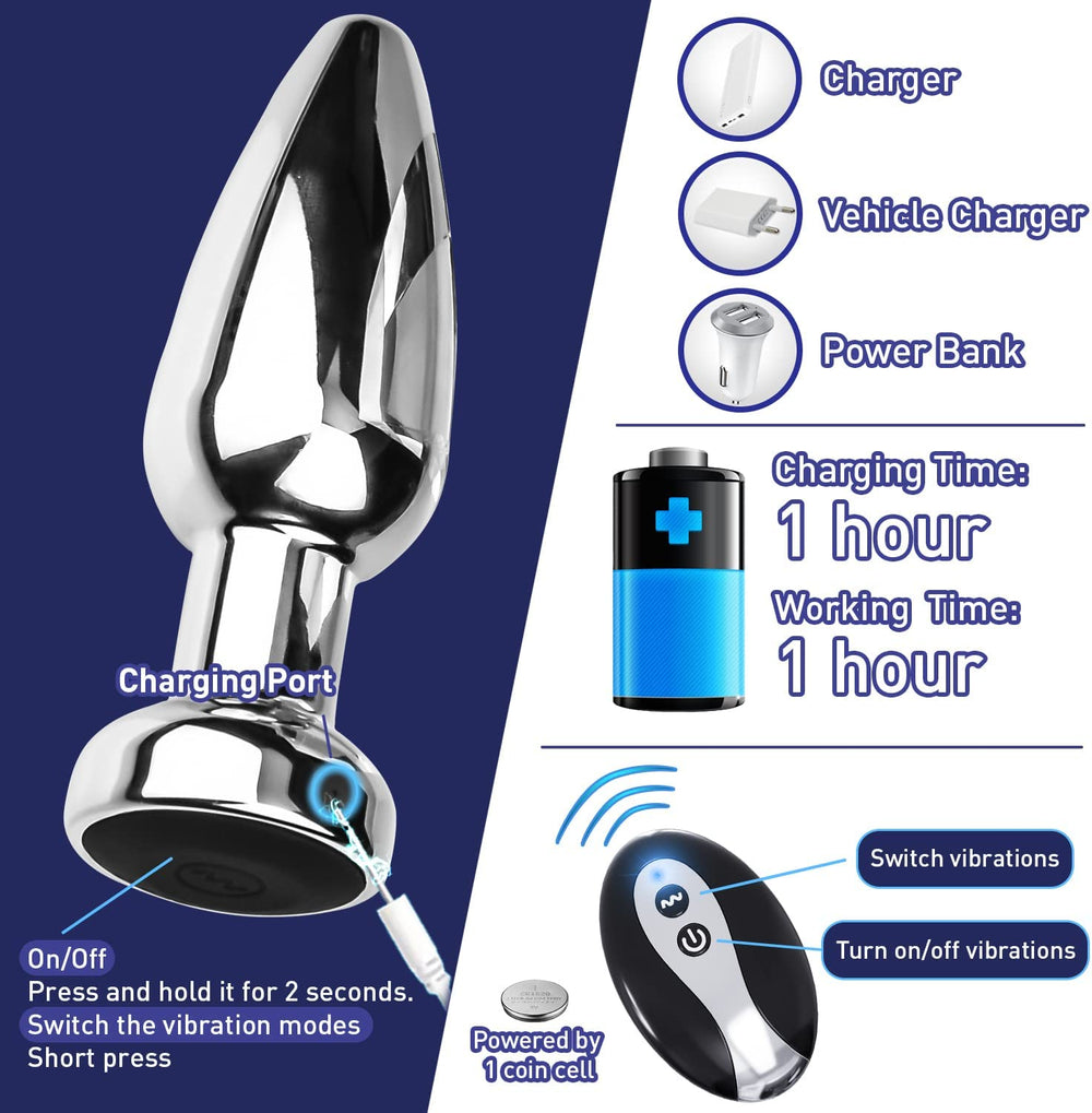 Aaron Anal Vibrator & Butt Plug With 10 Vibration Modes - ADST