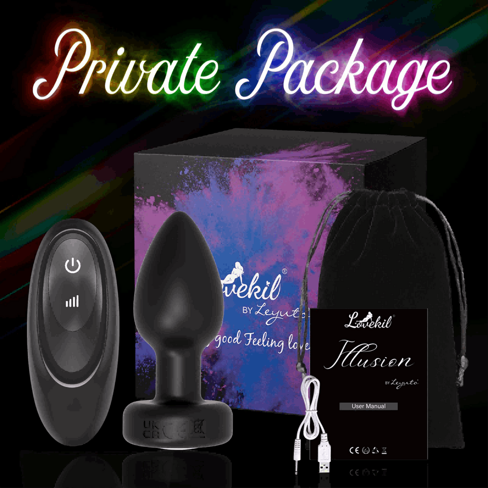 Illusion 3.54'' Butt Plug Anal Vibrator With 7 Powerful Vibration Modes - ADST