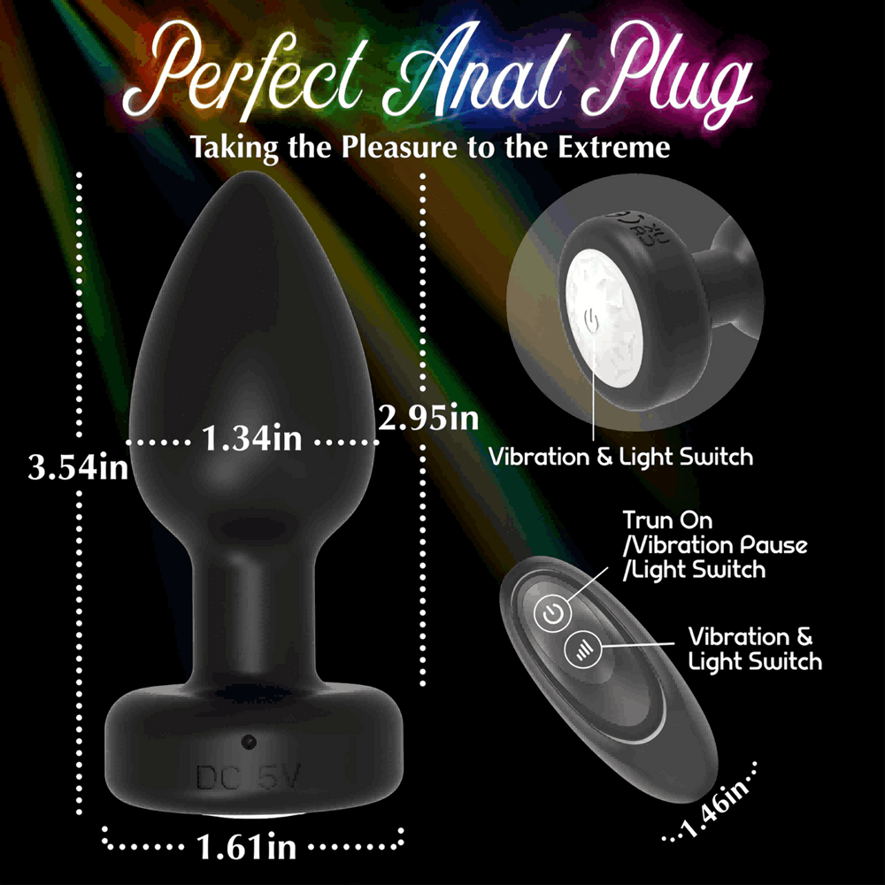 Illusion 3.54'' Butt Plug Anal Vibrator With 7 Powerful Vibration Modes - ADST