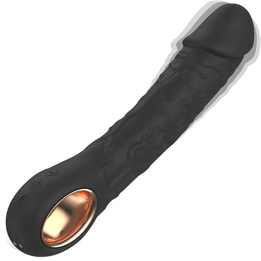 Mira Black Realistic Dildo Vibrator With 10 Powerful Vibrations & Heating Mode - ADST
