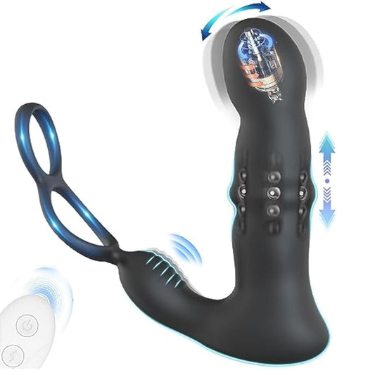 Parker Prostate Massager Vibrating Butt Plug With Penis Ring - ADST